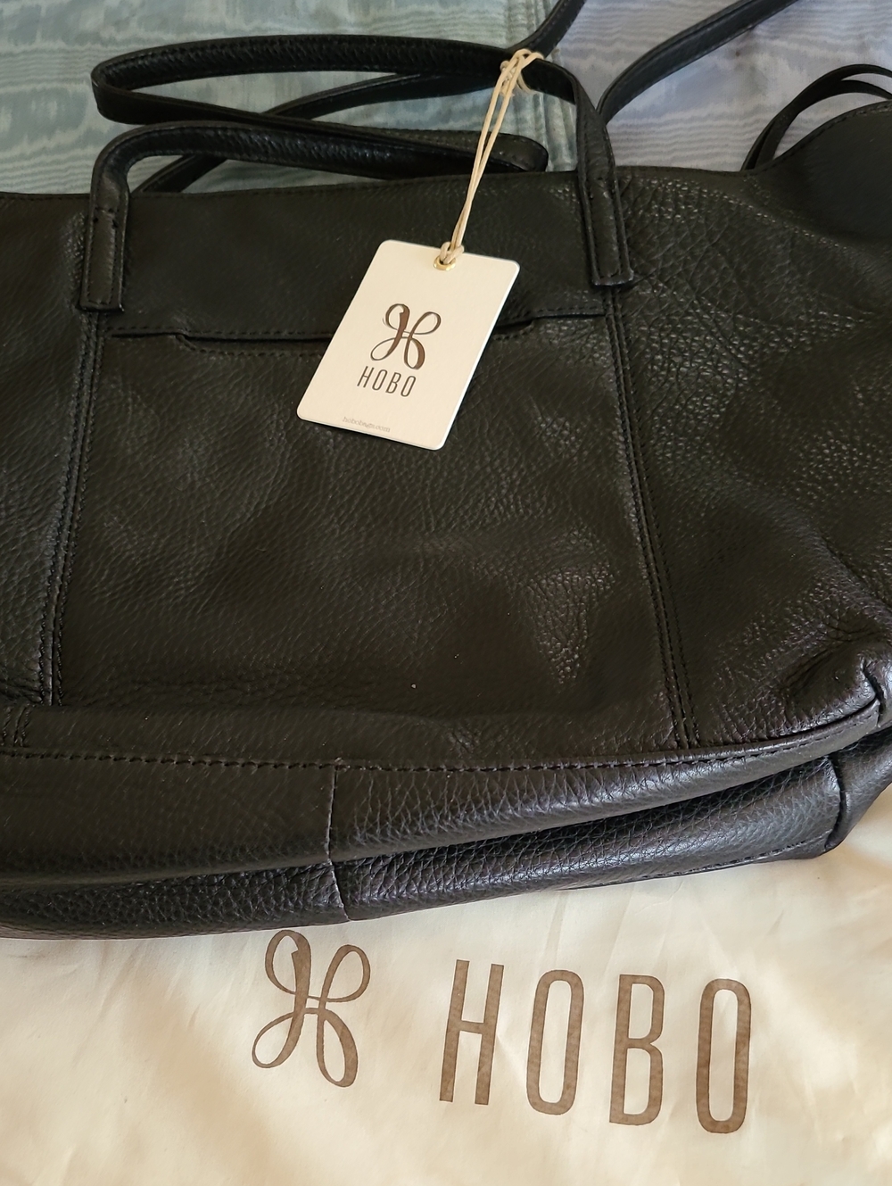 HOBO Black Pebbled Leather Shoulder Tote
